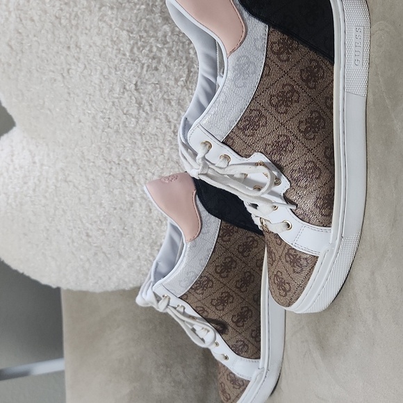 Guess Faster Wedge Sneaker Brown Multi - Picture 5 of 9